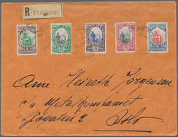 San Marino: 1929, 5 Colours Franking On Registered Letter (reverse "Ufficio Postale Di Citta") To Os - Ongebruikt