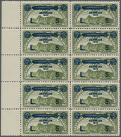 San Marino: 1933, Airmail Stamp ‚Monte Titano‘ 80c. Olive With Blue Opt. ‚ZEPPELIN 1933 / L. 5.‘ Blo - Unused Stamps