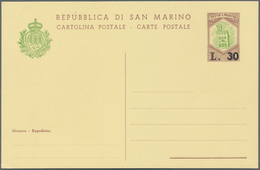 San Marino - Ganzsachen: 1965 Unused Revalued Postal Stationery Card With Surcharge 30 Lire At 25 Li - Postal Stationery