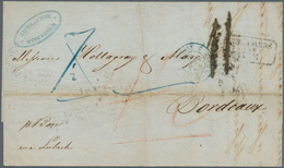 Schweden - Vorphilatelie: 1854, Folded Letter (few Stains) From Stockholm To Bordeaux With M/s "Pr. - ... - 1855 Préphilatélie