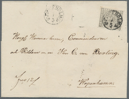 Schweden: 1855 SEX (=6) SKILL. Bco. Brownish Grey Used On Cover From Stockholm To Copenhagen, DENMAR - Unused Stamps