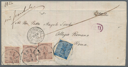 Schweden: 1866, 30 ö Brown, Three Singles And 12 ö Blue, Each Tied By Cds UPSALA 4.4. (1866) On Sing - Ongebruikt