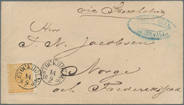 Schweden: 1855-57 8 Skill. Dull Yellow-orange Used As Single Franking On Commercial Cover From Sunsv - Unused Stamps