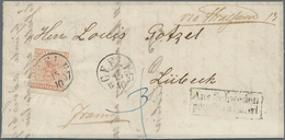 Schweden: 1855 24 Skill. B:co Orange-red Used On Entire Letter From Gefle To Lübeck, Germany Via Yst - Unused Stamps