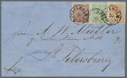 Schweden: 1870 Destination RUSSIA: Folded Cover From Stockholm To St. Petersburg Franked By 'Coat Of - Unused Stamps
