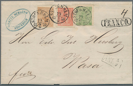 Schweden: 1870 Entire Letter From Stockholm To Wasa, Finland Bearing 1858 5øre Green In Combination - Neufs