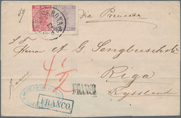 Schweden: 1868 Destination LATVIA: Folded Cover From Carlskrona To Riga, Russia 'via Prussia' (endor - Ongebruikt