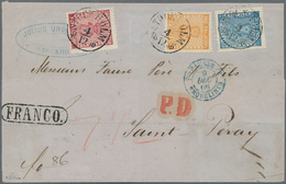 Schweden: 1866 Large Part Of Folded Cover (back-flap Missing) Used From Stockholm To Saint Peray, Fr - Neufs