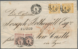 Schweden: 1859 Folded Cover From Stockholm To Newcastle-on-Tyne, England Via Copenhagen, Hamburg, Os - Neufs