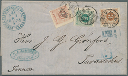 Schweden: 1874. Envelope Addressed To Tavasehu, Finland Bearing Yvert 16, 3 Ore Bistre, Yvert 18, 5 - Unused Stamps