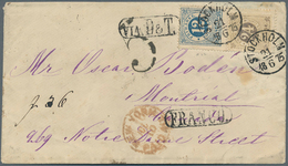 Schweden: 1875, Numerals 12 Ö & 24 Ö On Cover To Canada. Extremely Scarce. Facit Catalog States That - Unused Stamps