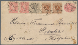 Schweden: 1890. Postal Stationery Envelope 10 øre Rose Upgraded With Yvert 36, 3 øre Brown (pair), Y - Ongebruikt