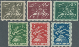 Schweden: 1924, 50th Anniversary Of The Universal Postal Union (UPU) Complete Set Of 15, Mint Hinged - Unused Stamps