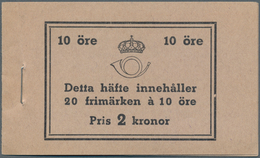 Schweden: 1939, Complete Booklet 2 Kr - 20 X 10 Purple Gustav V Ore, Imperforated On The Left. Rare. - Unused Stamps