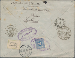 Schweden - Portomarken: 1890 (Sept 30): Germany 10 Pf. Carmine Postal Stationery Envelope Cancelled - Portomarken