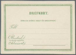 Schweden - Ganzsachen: 1872/1880 (ca.), Essay In Green, Issued Design But Without Value. Rare And At - Ganzsachen