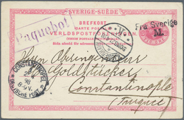 Schweden - Ganzsachen: 1889, GA-Karte 10 Ö Dunkelrosa Bedarfsverwendet Von Malmö (datiert 21.4.98) M - Postwaardestukken