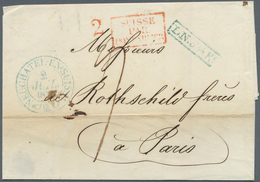 Schweiz - Vorphilatelie: 1838-39: Drei Briefe An Die Rothschilds In Paris, 1) 1838 Von Neuchatel Mit - ...-1845 Prephilately