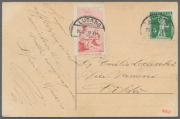 Schweiz: 1912, PRO JUVENTUE Vorläufer Ohne Frankaturkraft In Italienischer Sprache Auf Ansichtskarte - Unused Stamps