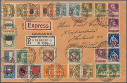 Schweiz: 1919-20 Flugpostmarken 30 Rp. Und 50 Rp., Je Mit Rotem Propelleraufdruck, Zusammen Mit 26 W - Ungebraucht