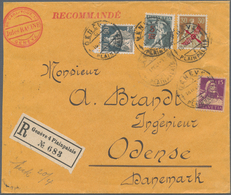 Schweiz: 1920 Flugpostmarke Zu 30 Rp. Mit Rotem Propelleraufdruck Nebst Zusatzfrankatur Von 1 Fr. (H - Ungebraucht