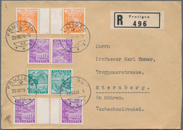 Schweiz: 1936 Einschreiben Mit 4 Zusammendruckpaaren (teilweise Angetrennt) Von Frutigen Nach Sternb - Ungebraucht