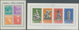 Schweiz: 1934/1940, NABA - Block Postfrisch Sowie Auf R-Brief, PRO PATRIA - Block 1936, Postfrisch U - Neufs