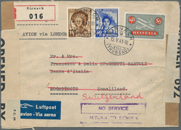 Schweiz: 1941, Eingeschriebener Flugpostbrief Von Sirnach Nach Mogadiscio In Somaliland Via London U - Ungebraucht