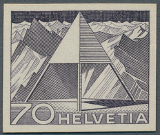 Schweiz: 1949, Freimarken Landschaften, 70 Rp. Finsteraarhorn Als Ungezähnte Farbprobe In Abweichend - Neufs