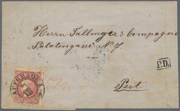 Serbien: 1870. Cover (small Faults) To Hungary Correctly Franked With 25 P Carmine-rose, Perf L 9 1/ - Serbie