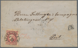 Serbien: 1870. Cover (small Faults) To Hungary Correctly Franked With 25 P Carmine-rose, Perf L 9 1/ - Serbia