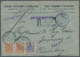 Serbien: 1902, 25pa. Ultramarine And Two Copies 50pa. Brown, Correct 1.25d. Rate On Regsitered Cover - Serbien