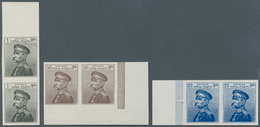 Serbien: 1911 (29 June - 20 Dec). King Peter I. Design “WITH CAP”. PLATE PROOFS. 1p Olive-black, 2p - Servië