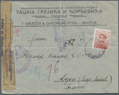 Serbien: 1915. Registered Envelope (vertical And Horizontal Fold) Addressed To France Bearing Serbia - Servië