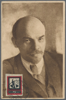 Sowjetunion: 1924 Maximum Card With Mourning Issue On The Occasion Of The Death Of Lenin With Stamp - Lettres & Documents