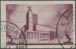 Sowjetunion: 1937, Moscow Architecture 3kop. Deep Lilac IMPERFORATE, Neatly Cancelled, Signature. Ce - Briefe U. Dokumente