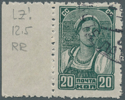 Sowjetunion: 1939, Freimarke Kolchosbäuerin 20 Kop. Grün In Der Seltenen LINIENZÄHNUNG 12 1/2 Sauber - Lettres & Documents