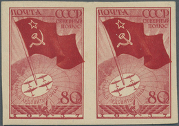 Sowjetunion: 1938 Polar Flight To "Nordpol 1" Horizontale Pair Of Unperforated Stamp - Briefe U. Dokumente