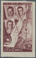 Sowjetunion: 1938, 2nd Transpolar Flight 10kop. Carmine-brown IMPERFORATE, Mint Original Gum Previou - Briefe U. Dokumente