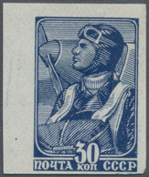 Sowjetunion: 1947, Definitives 30kop. "Airman" Offset Printing, Left Marginal Copy IMPERFORATE, Slig - Briefe U. Dokumente