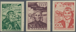 Sowjetunion: 1939, Non-stop Flight Moscow-Far East IMPERFORATE, Complete Set Of Three Values, Mint O - Covers & Documents