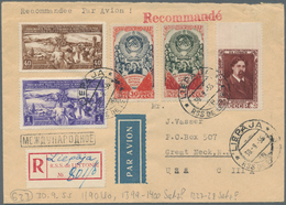 Sowjetunion: 1955 Registered Airmail Cover From Liepaya (Latvia) To USA With Scarce Franking Of The - Lettres & Documents