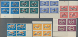 Sowjetunion: 1958, Airplanes Sets In Mnh Blocks Of Four Each Perforated And Imperforated. - Lettres & Documents