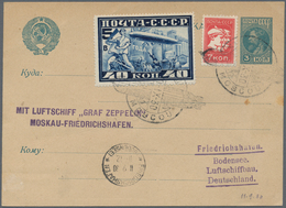 Sowjetunion - Ganzsachen: 1930, Zeppelin Flight From Moscow To Friedrichshafen, Some Little Stains. - Ohne Zuordnung