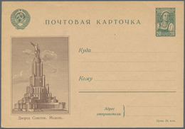 Sowjetunion - Ganzsachen: 1941, 10 Unused Picture Postcards Complete Set Palace Of Soviet And Agricu - Non Classés