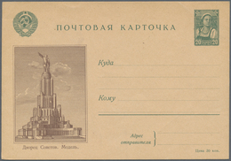 Sowjetunion - Ganzsachen: 1941, 10 Unused Picture Postcards Complete Set Palace Of Soviet And Agricu - Unclassified