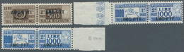 Triest - Zone A - Paketmarken: 1949/1954, 1l. To 1000l., Set Of 15 Stamps (incl. 1000l. In Both Perf - Paketmarken/Konzessionen