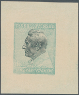 Tschechoslowakei: 1937, 1 K J.E. Purkyne (Scientist), Two Color Artists Proove (light Green And Blac - Unused Stamps