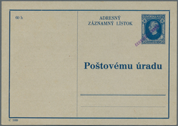 Tschechoslowakei - Ganzsachen: 1945 Unused Postal Stationery Card Temporary Issue With Overprint Ces - Ansichtskarten