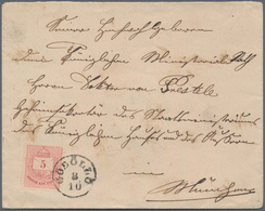 Ungarn: 1877, 5k. Rose, Single Franking On Cover From "GÖDÖLÖ 8/10" To Munich With Comprehensive Sub - Lettres & Documents